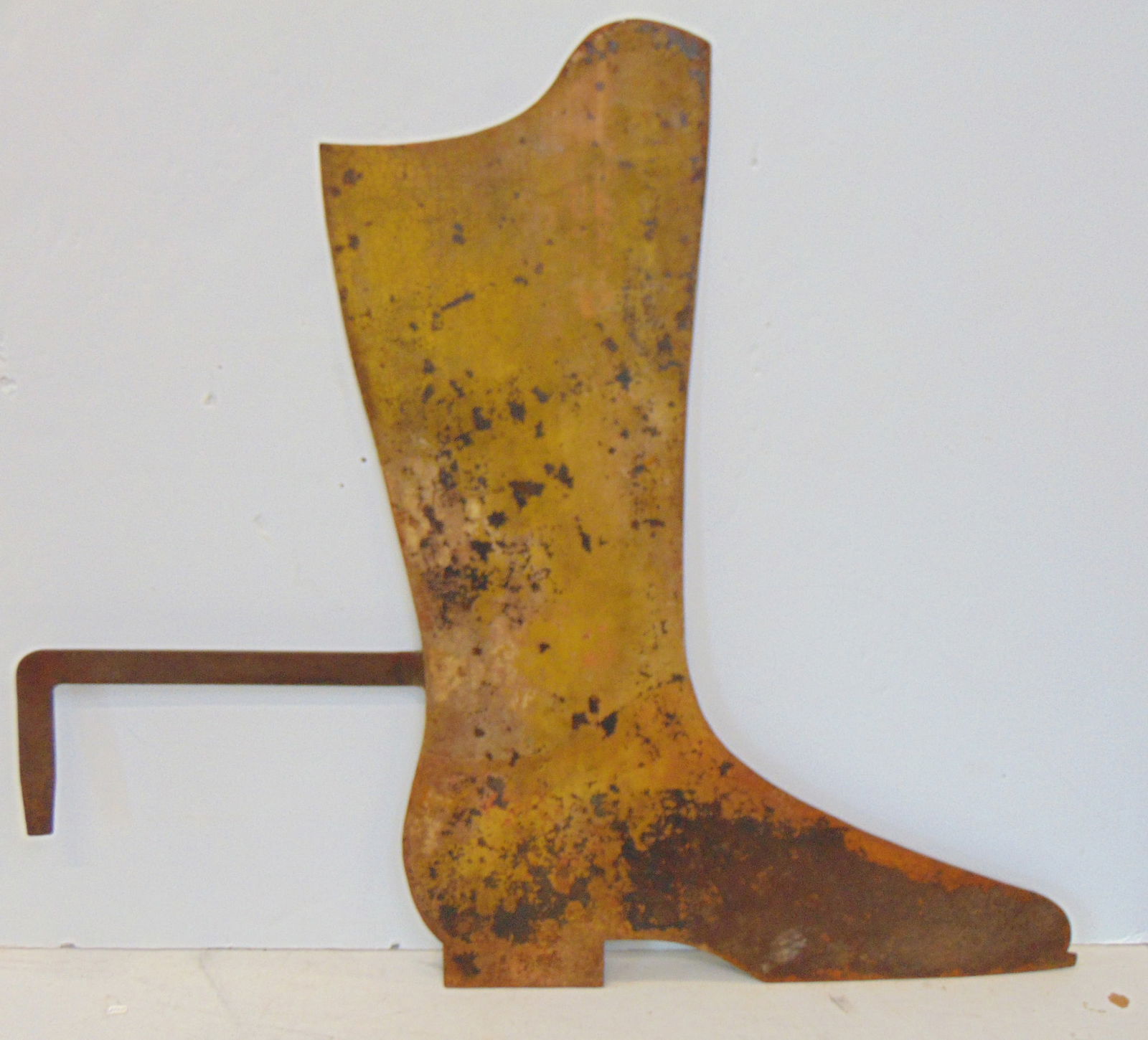 Trade sign, boot maker, painted sheet iron, possibly 18th century, 32 3/4" x 24" (1 of 6)