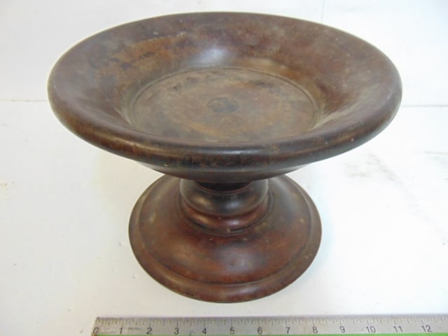 Treenware bowl in urn form, top is 11.25" in diameter, height is 8.5" (1 of 4)