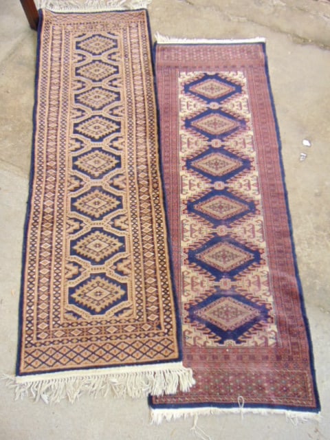 2 carpets, runners, both are 24" wide, length is 70" & 75", both have wear (1 of 4)
