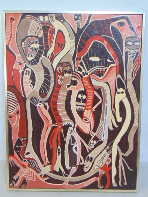 Painting, "Untitled", signed Louise Abrams, acrylic on canvas board, 24" by 18", framed (1 of 6)