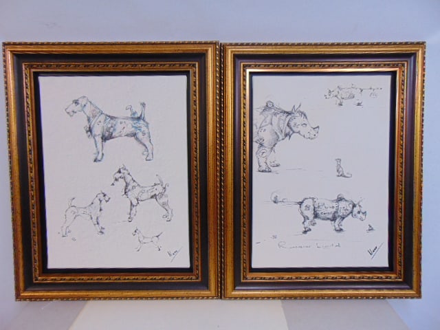 2 giclees by Nano Lopez, "Sherlock" & " Timothy", "Sherlock", scene of dogs, Giclee on canvas (1 of 8)