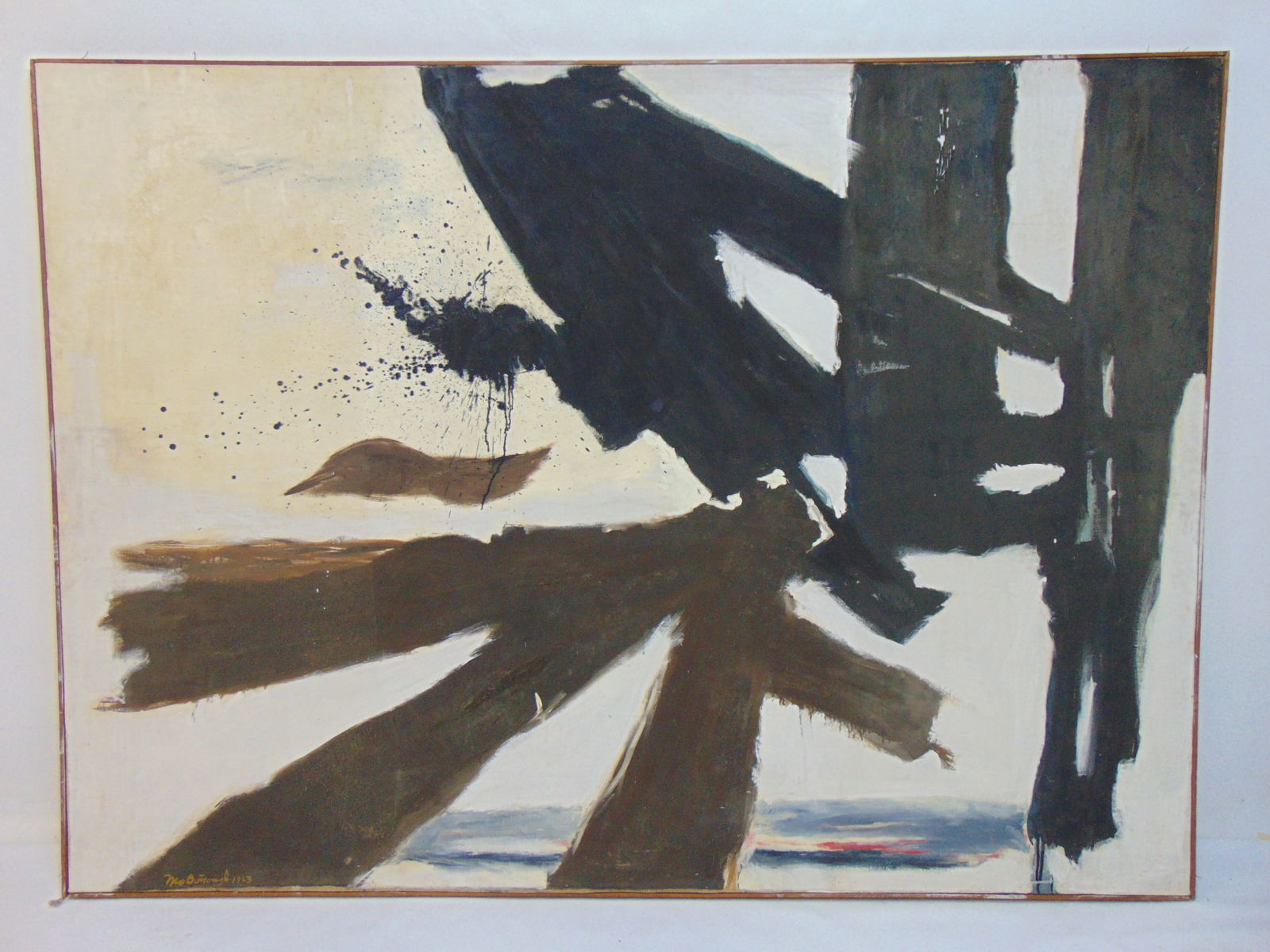 Large painting, "Gotter-Dammerung", William McDonough, New York, 1963, oil on canvas, 56.25" by (1 of 5)