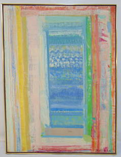 Painting, "Tablet", signed Robert Natkin, 1962, oil on canvas, with Poindexter Gallery Label, canvas: Painting, "Tablet", signed Robert Natkin, 1962, oil on canvas, with Poindexter Gallery Label, canvas is 55" by 41"