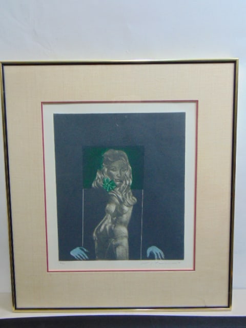Etching, nude composition, signed Masuo Ikeda, edition 42/50", 18" by 15.75": Etching, nude composition, signed Masuo Ikeda, edition 42/50", 18" by 15.75"