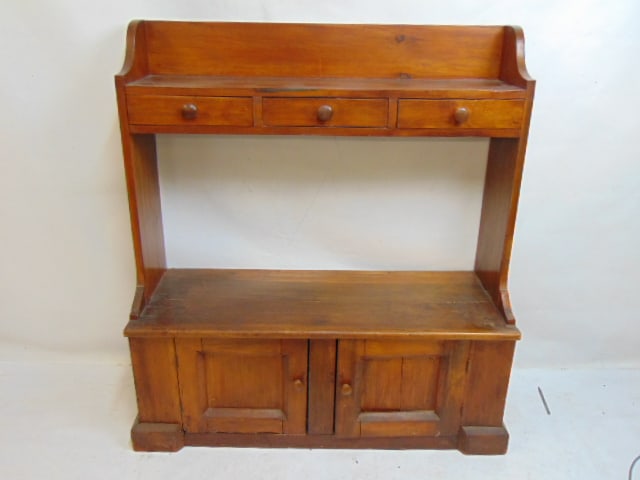 Bucket shelf with drawers & cabinet base, shelf is 42" wide, 15.5" deep, height is 46.75", right (1 of 4)