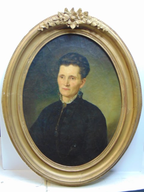 Painting, portrait of a woman, signed B. Cann Budweis, oil on canvas, late 19th Century, 28" by 21" (1 of 5)