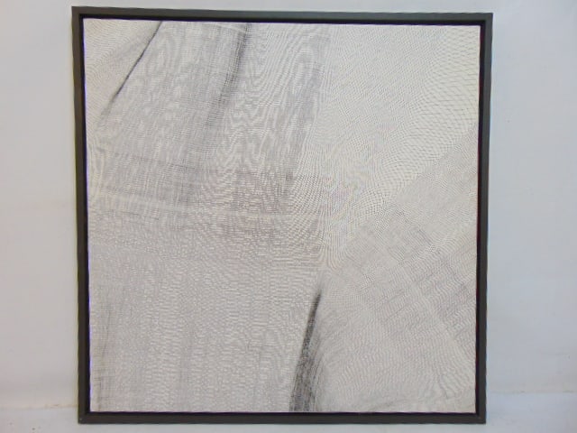 Painting, "Eternal Line No. 7", by Jiratchaya Pripwai, 2008, canvas on wood panel, black on white (1 of 6)