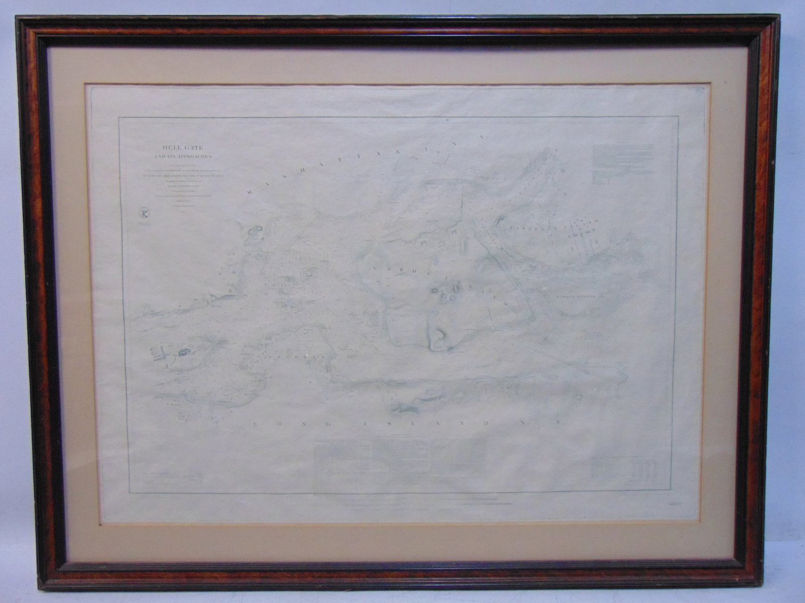 Map, "Hell Gate and its approaches", from a Trigonometrical Survey, published in 1851, map number (1 of 6)