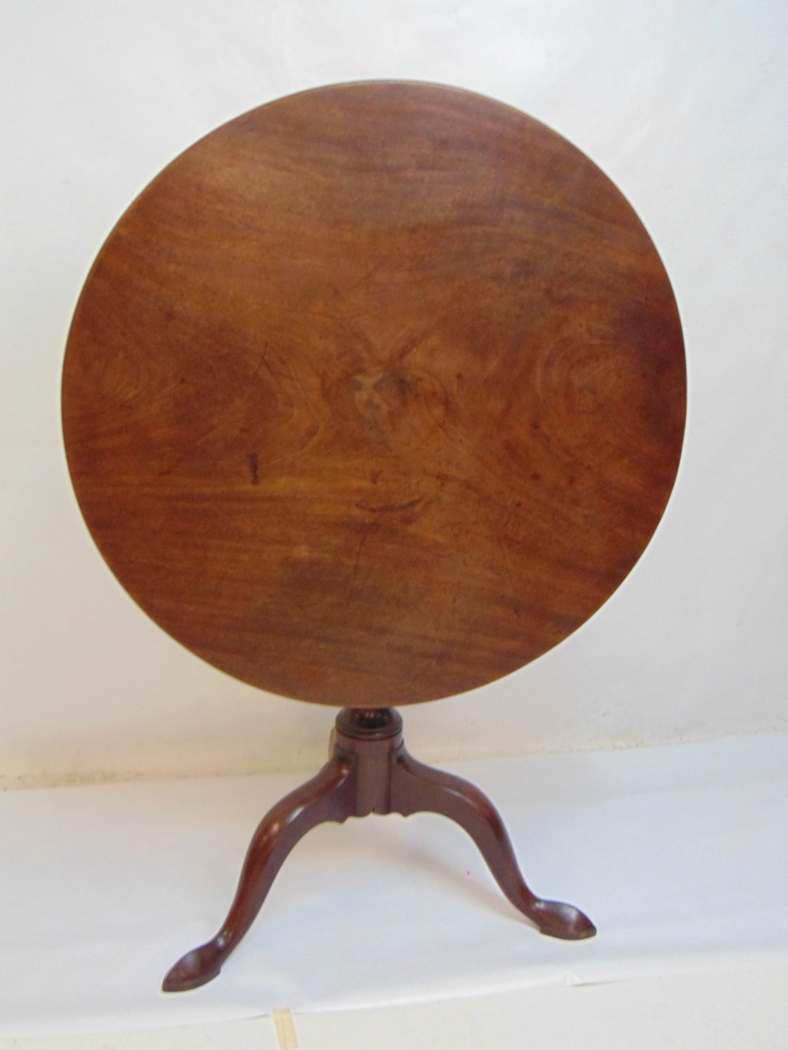 Antique round walnut tilt top table, diameter is 33", height table is 29" (1 of 6)