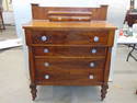 Antique chest of drawers with vaseline glass knobs, either tiger maple or flamed birch case with
