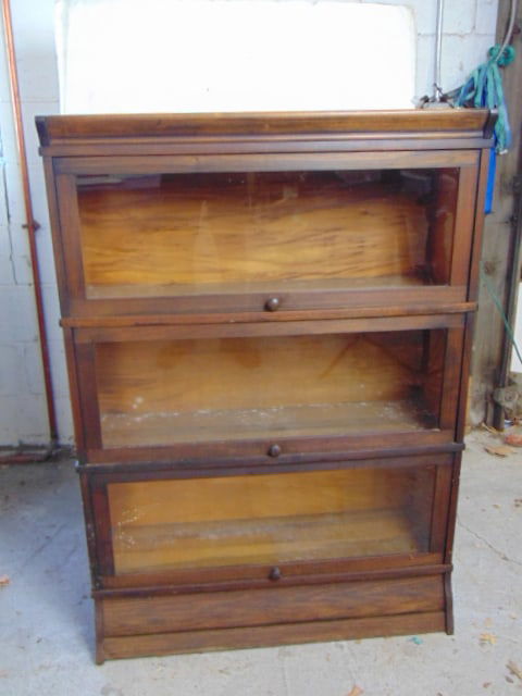 Mahogany stack bookcase, 3 stacks plus base & top, height is 47.75", width is 34.25" (1 of 4)