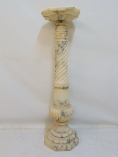 Marble pedestal with spiral column, height is 40.25" (1 of 4)