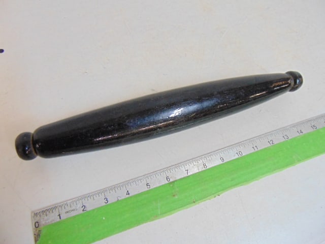 Glass rolling pin, black glass, length is 15", has scratches, no breaks or chips (1 of 4)