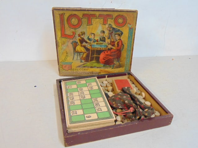 Vintage game, "Lotto", by McLoughlin Bros, in original box, box is 10" by 10.75": Vintage game, "Lotto", by McLoughlin Bros, in original box, box is 10" by 10.75"