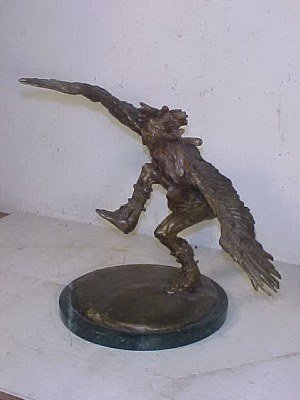 Indian bronze, sgd. Marshall Mitchell: Indian bronze, "Eagle Dancer", sgd. Marshall Mitchelledition 8 out of 20, dated 1981, on marble base, 13.5" tall