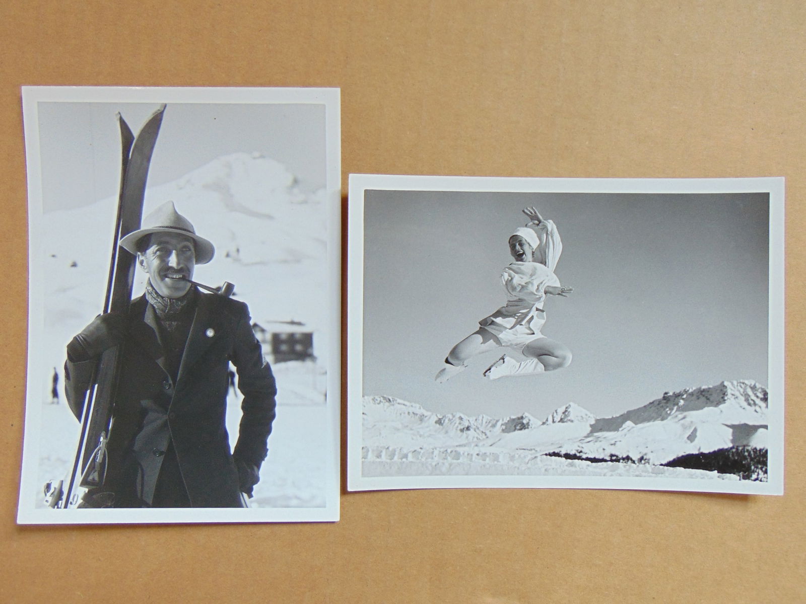 2 photograpsh, Fotografie C. Brandt, Arosa, jumping stylish ice skater, comes with identical sized, (1 of 4)