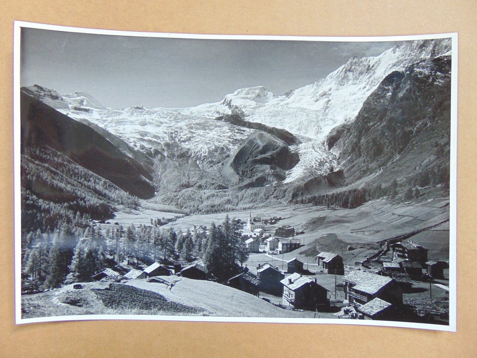 Photograph, Emmanuel Gyger, panoramic Alpine view with small village, Adelboden, 6.25" by 9.25" (1 of 2)