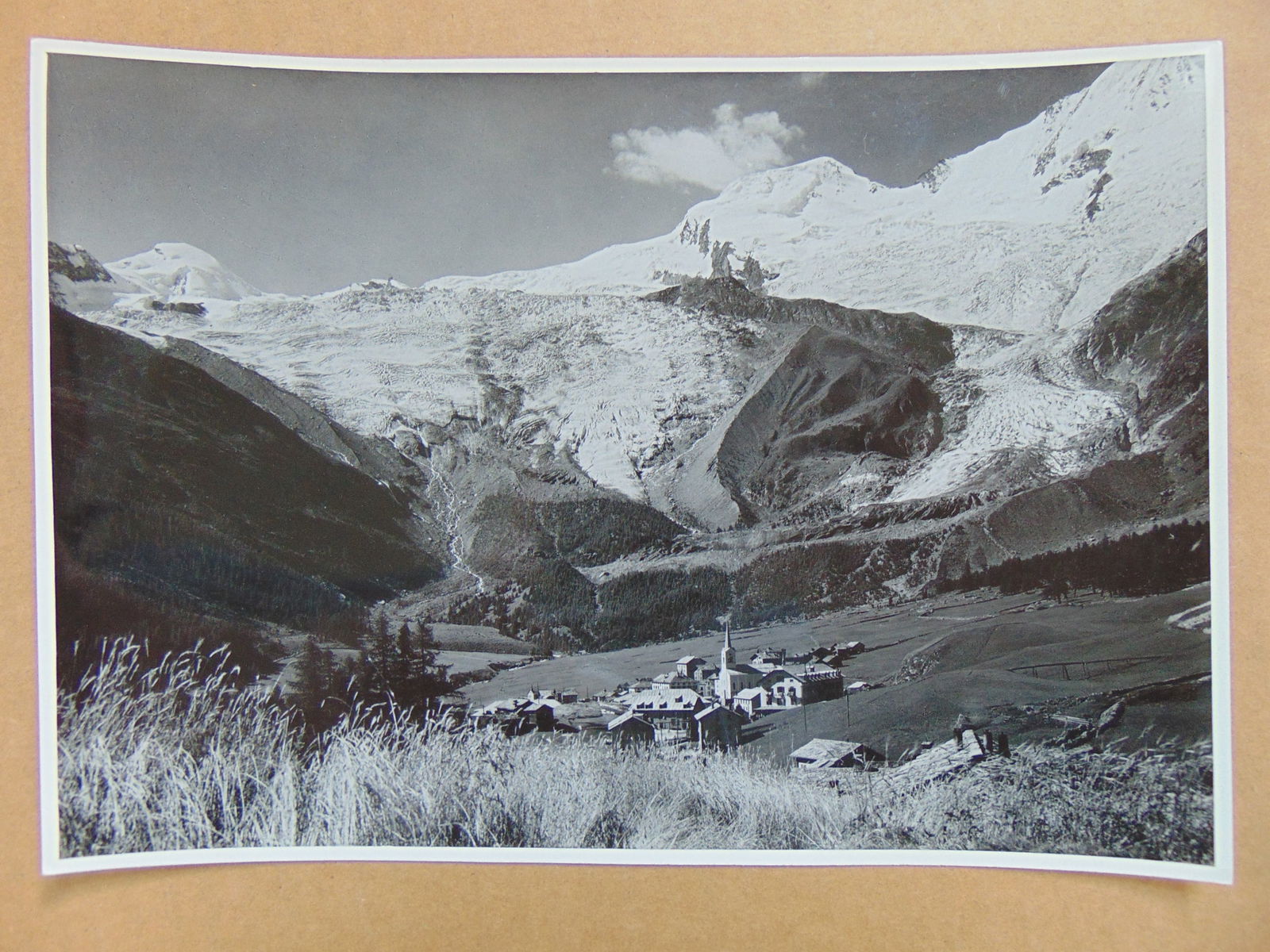 Photograph, Emmanuel Gyger, panoramic Alpine view with small village, Adelboden, 6.25" by 9.25" (1 of 2)