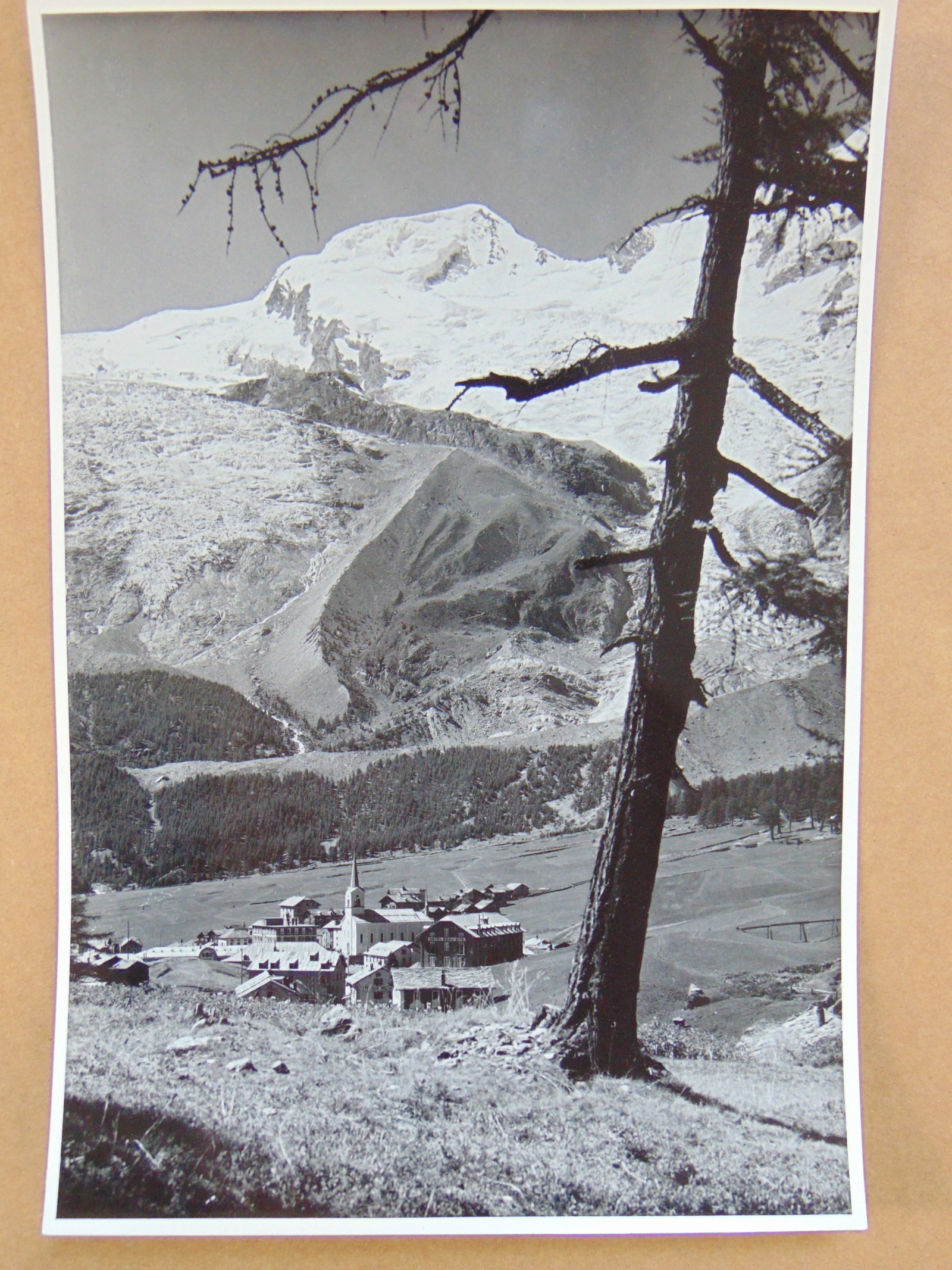 Photograph, Arnold Klopfenstein, Alpine village in mountains, Adelboden, 6.25" by 9.25": Photograph, Arnold Klopfenstein, Alpine village in mountains, Adelboden, 6.25" by 9.25"