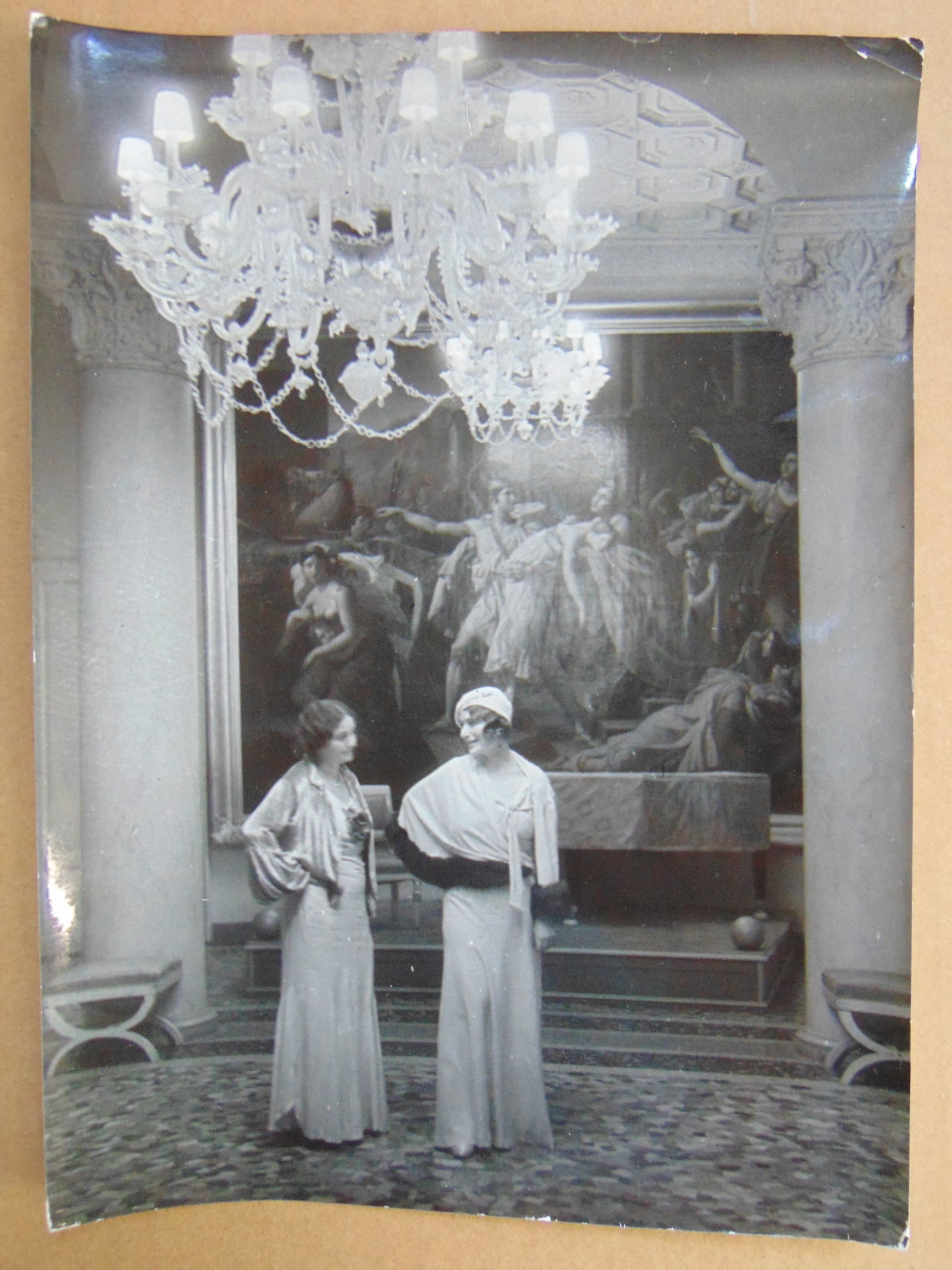 Photograph, possibly Princess Olga of Greece and Denmark with Anita Daniel, standing in front of a (1 of 3)