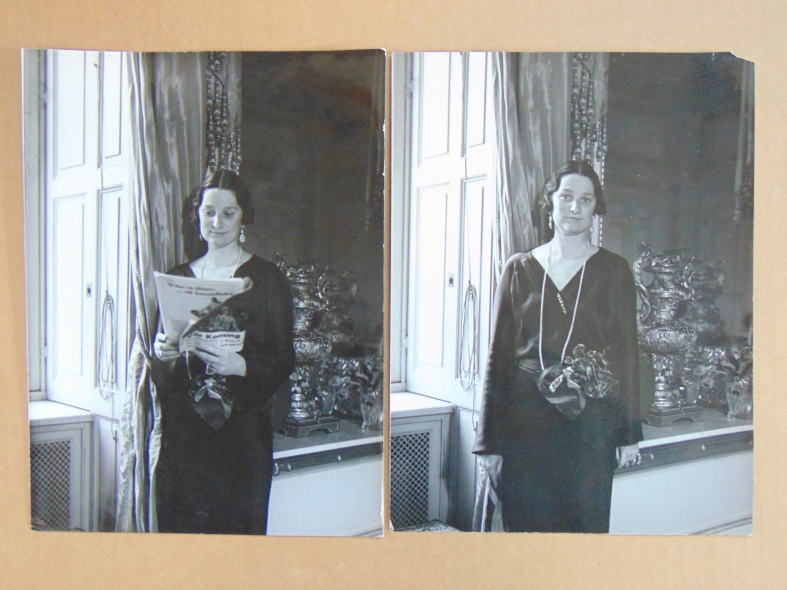 2 Photographs, attributed to Alfred Eisenstaedt, Princess Astrid of Sweden, standing by a window, in (1 of 4)