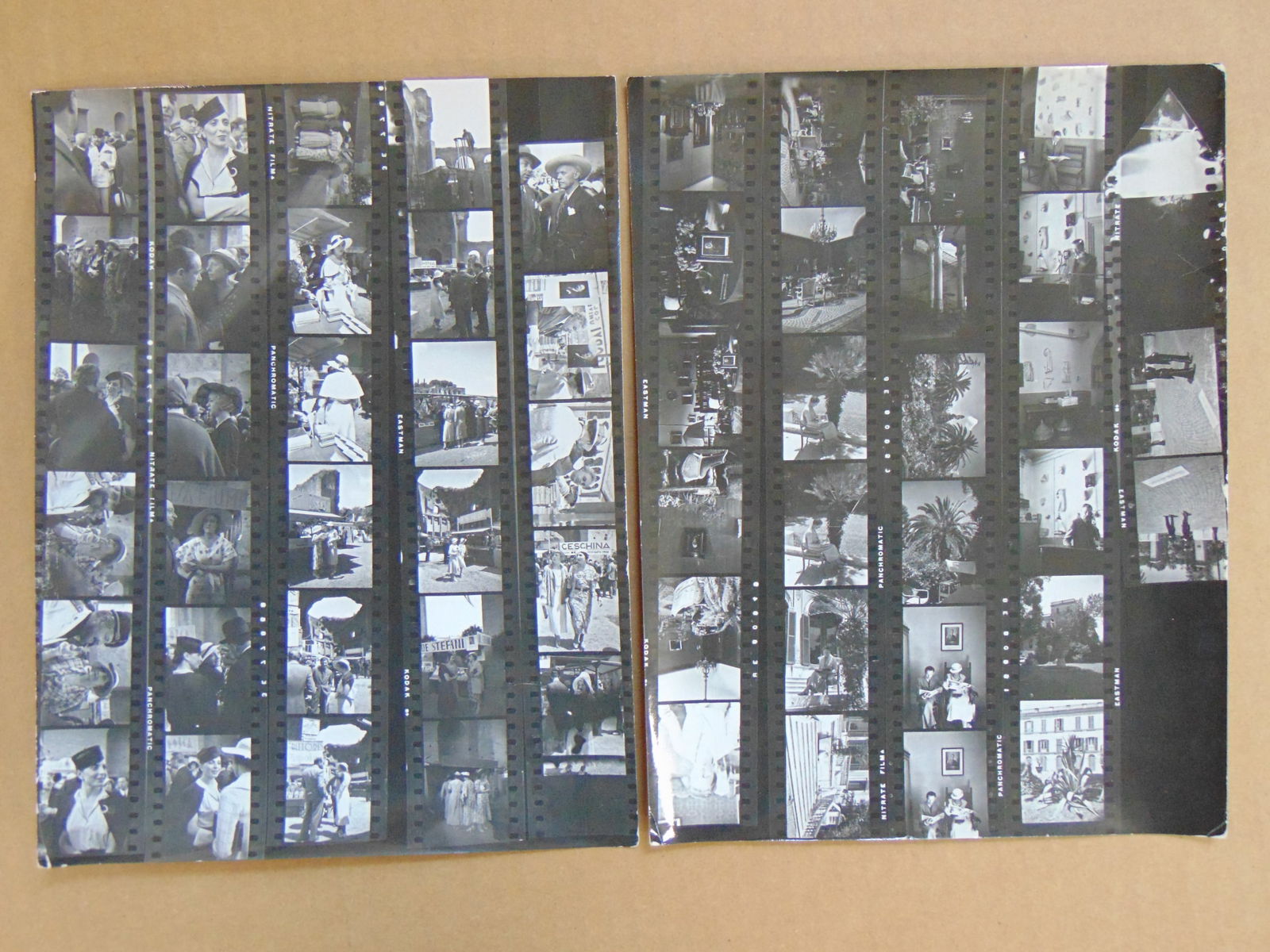 2 photographs, Albert Eisenstaedt, negative strips marked "Italienreise, Mai/Juni 1933", copyright (1 of 10)