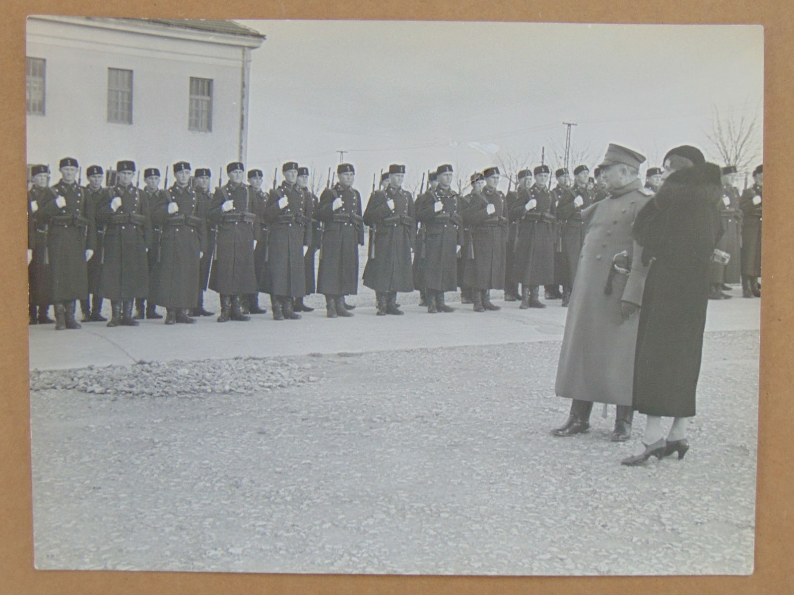 Photograph by Alfred Eisenstaedt, Inspection of troops, Belgrade-Topchider December 1934, with Anita (1 of 4)
