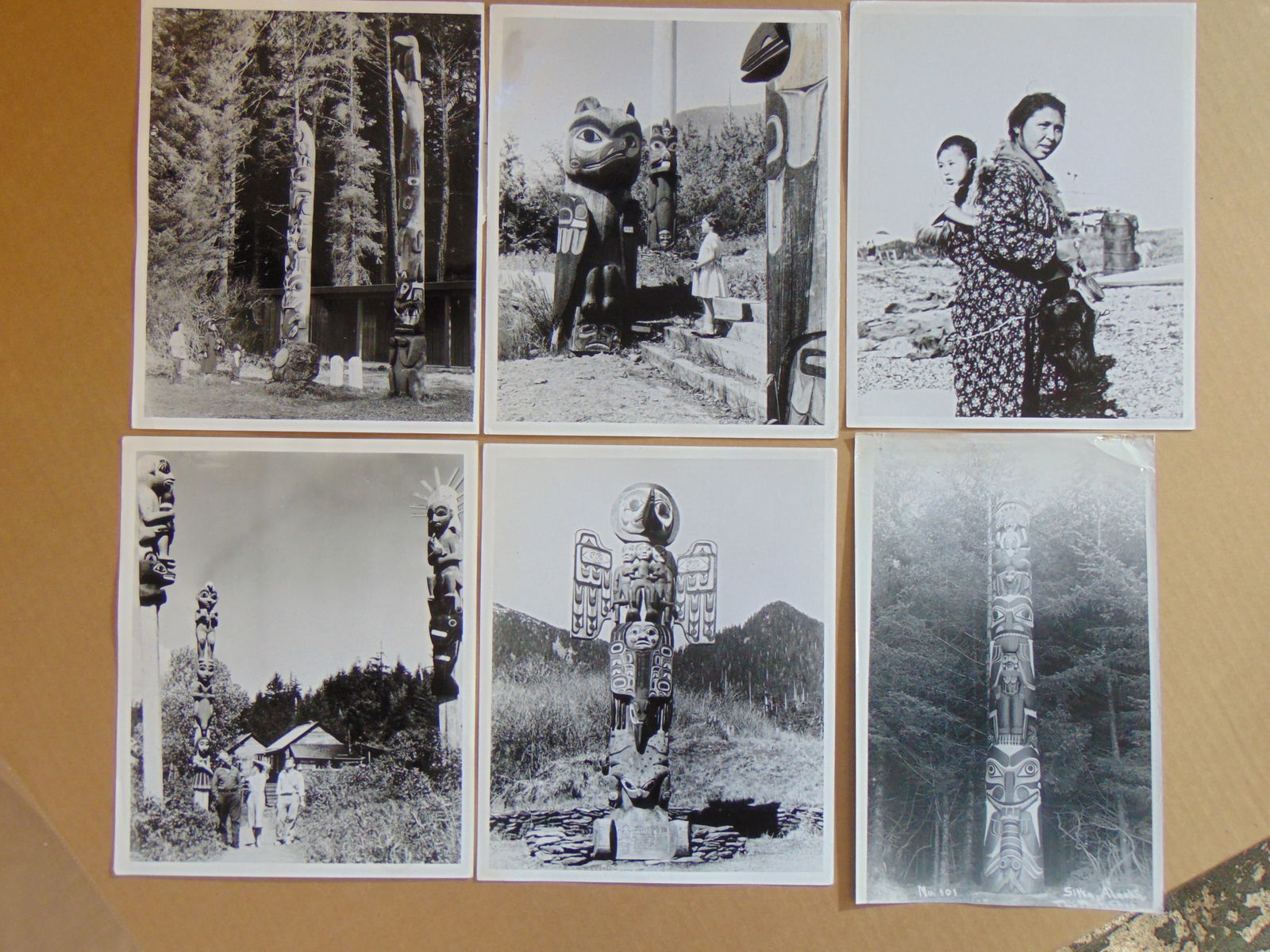 6 photographs, Alaska totem poles, by Helene Meitzer for State of Alaska, division of tourism, two (1 of 11)
