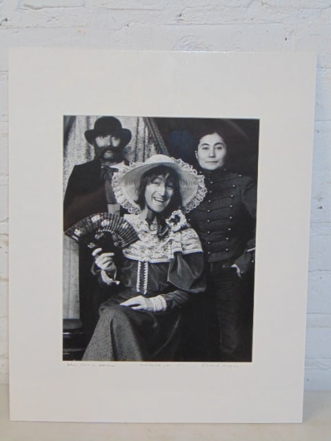 Photograph, "John, Yoko & George", Sanford Kreger, "Stockbridge, , MA, 1977, 13" by 10.25" (photo (1 of 5)