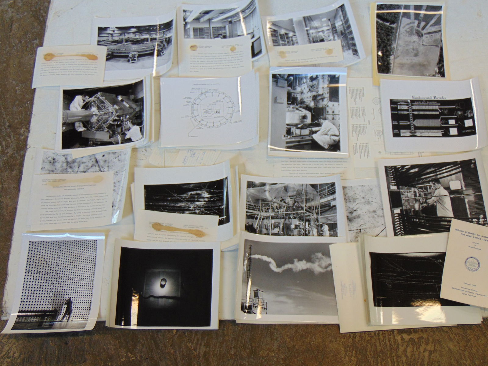 Large lot of Brookhaven National Laboratories scientific photographs, "Photographic Emulsion exposed (1 of 18)
