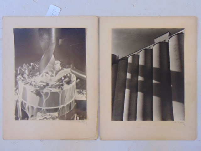 2 industrial photographs signed Gerald Young, silos & drill close up, photos are 13.25" by 10.5",: 2 industrial photographs signed Gerald Young, silos & drill close up, photos are 13.25" by 10.5", (photos only)