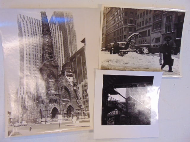 3 photographs by Walter Eitelbach, "St. Nicholas Collegiate church, corner 48th Street & 5th: 3 photographs by Walter Eitelbach, "St. Nicholas Collegiate church, corner 48th Street & 5th Avenue", taken by Walter Eitelbach just before it was torn down; New York Street scene in winter, 5th ave -