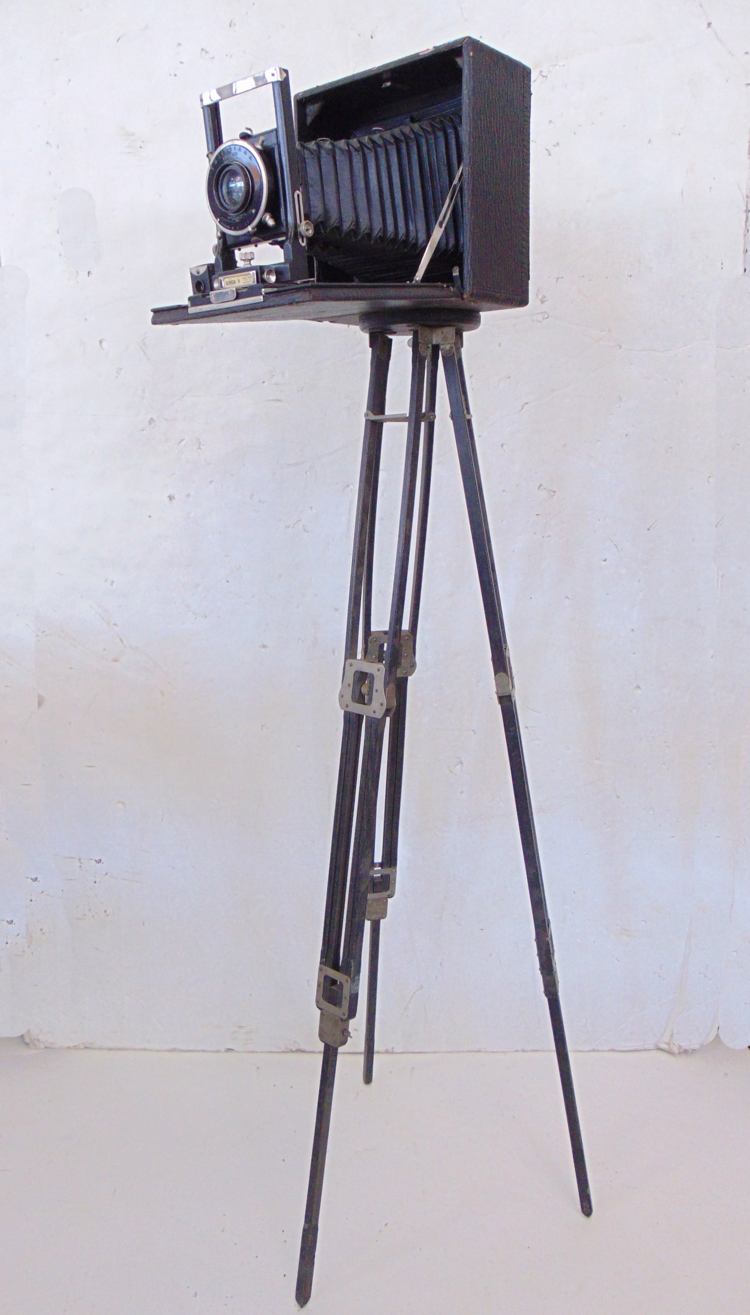 Vintage folding camera, Seneca 9, Seneca Camera mfg. Co, Rochester New York, on Premo no. 3 tripod (1 of 6)