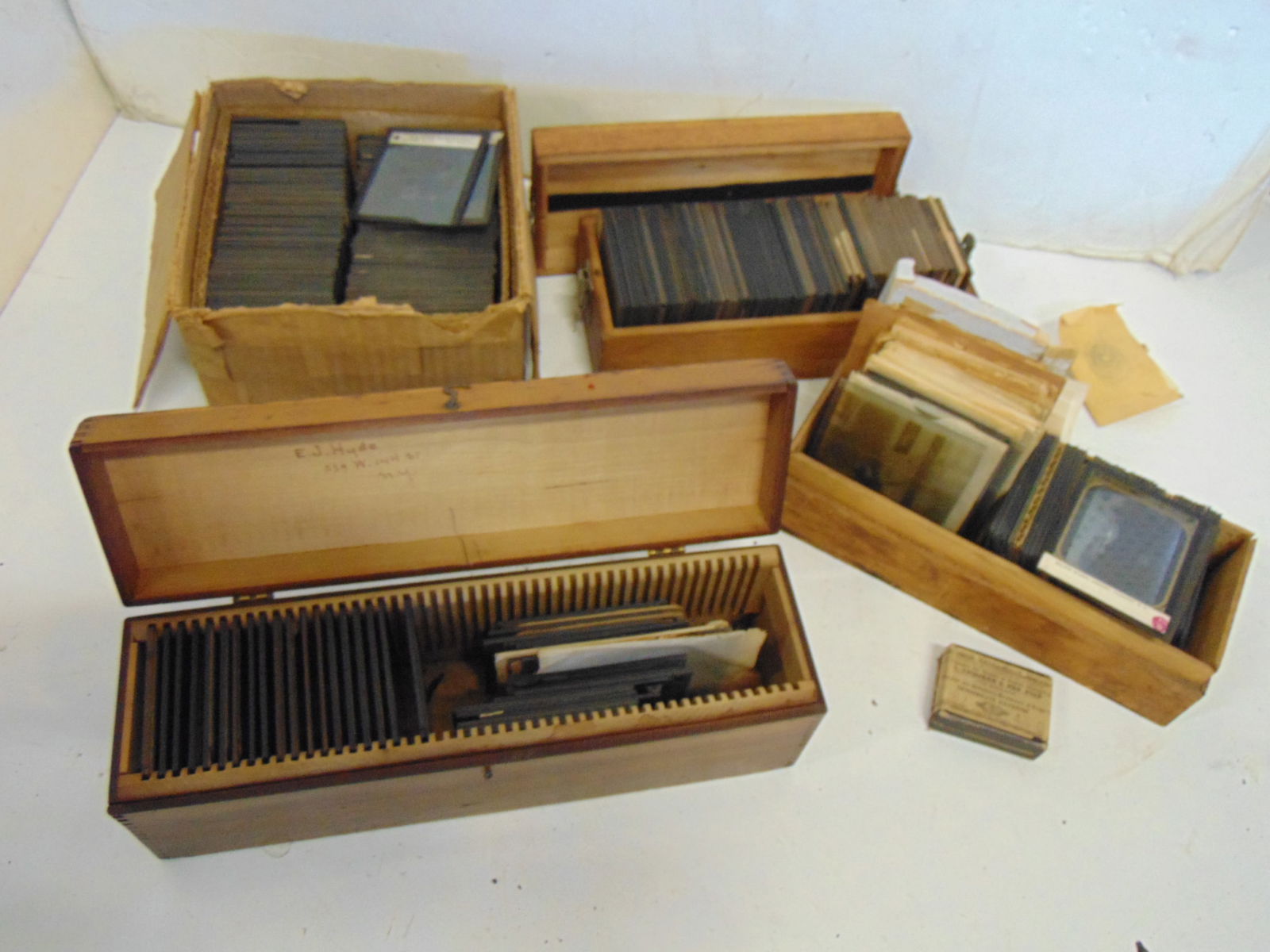 Large lot of glass negatives, various subjects, Europe, Rome, also includes small box with miniature (1 of 8)
