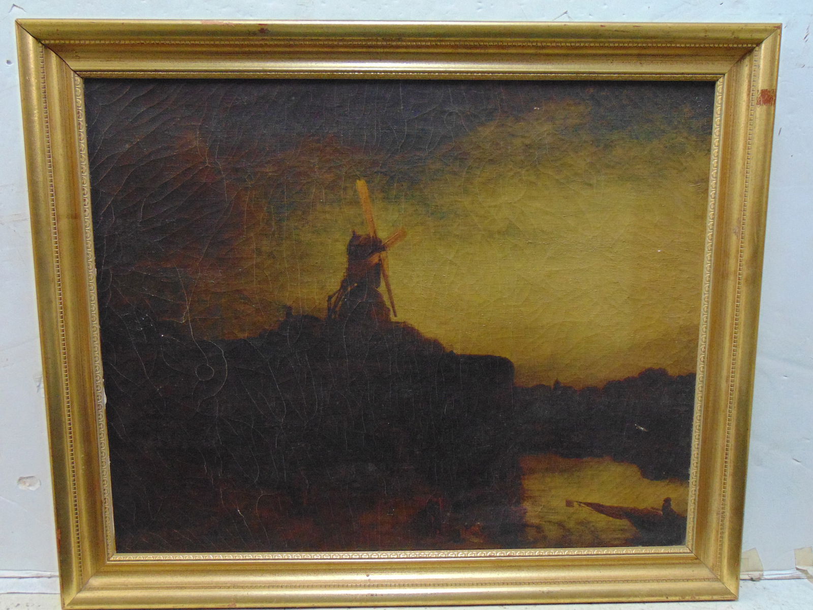 Painting, "The Mill", after Rembrandt, oil on canvas, with National Gallery of Art, Widener (1 of 8)