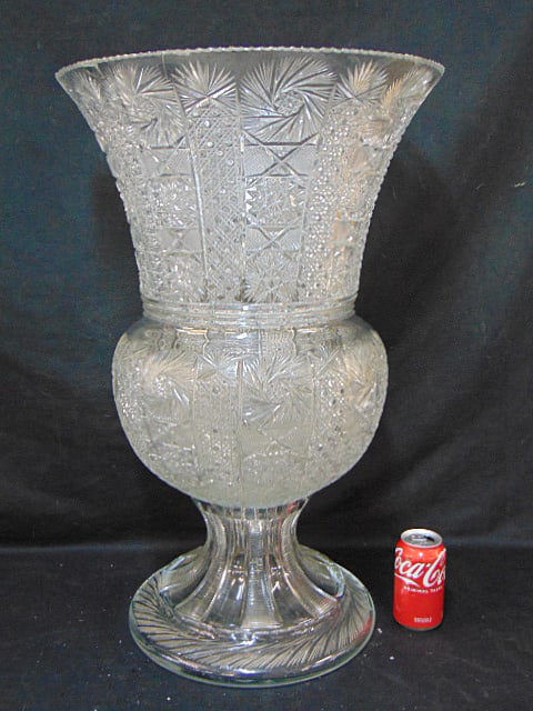 Oversized exhibition crystal vase, trumpet style, vase is 27.75" tall, top diameter is 17.5": Oversized exhibition crystal vase, trumpet style, vase is 27.75" tall, top diameter is 17.5"