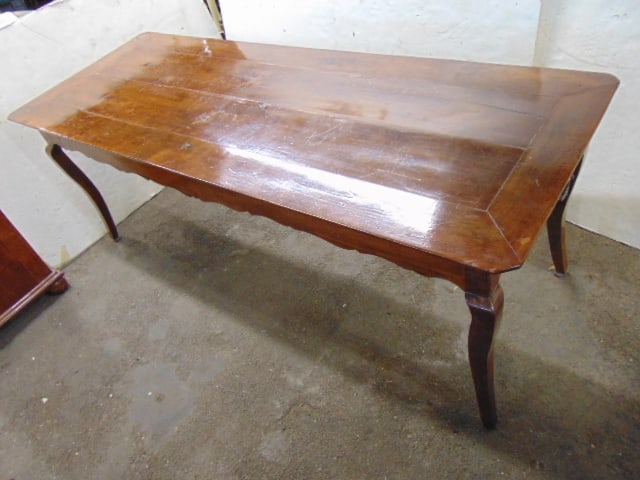 French Provincial table with two drawers, table is 82.5" by 30.75", height is 30" (1 of 6)