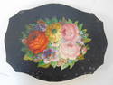 Floral micro mosaic on slate, 19th Century, 6.25" by 4.75", excellent detail