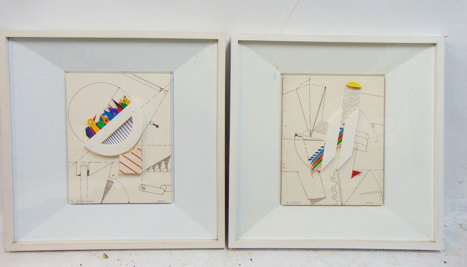 Pair mixed media sculptures by Werner Pfeiffer, "Eighteen Degrees" 22/30 & "Deflection" 10/30, (1 of 9)