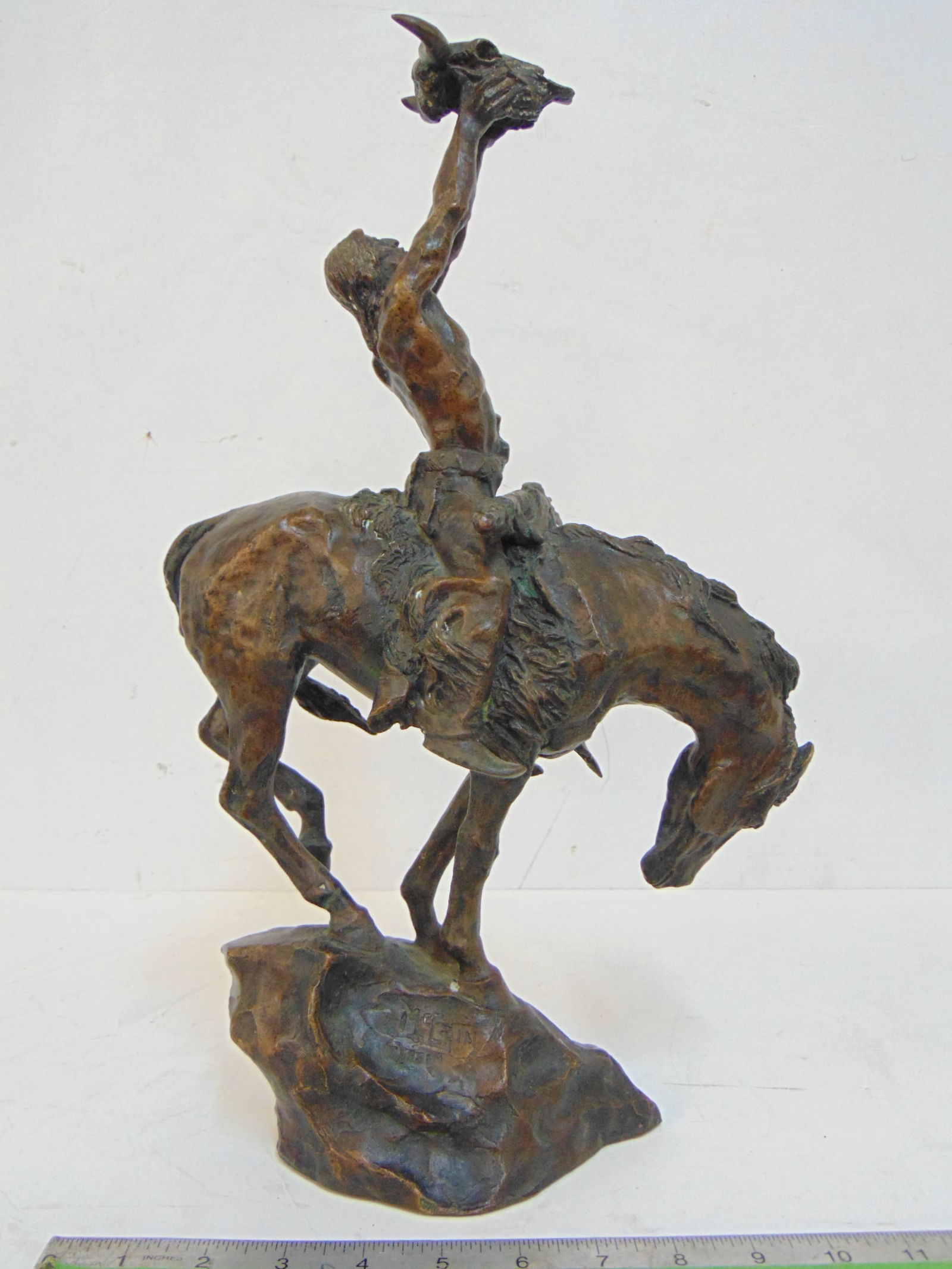 Bronze sculpture by Buck McCain, "The Invocation", prayer to the healing spirit, height is 16.25" (1 of 6)