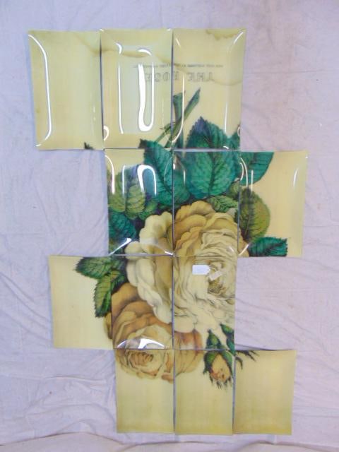 Set glass trays, Currier & Ives, "The Rose", by John Derian Company Inc, for Bergdorf & Goodman, (1 of 7)