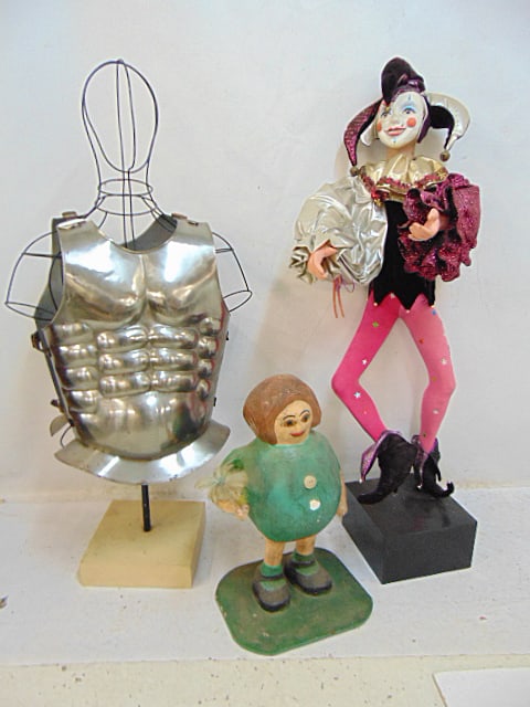 Automaton dancing jester figure, suit of armor chest piece & small figure, dancing jester automaton (1 of 6)