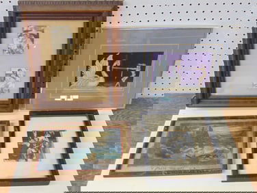 Art lot, signed Decograph, by Gustav Katz; small ink drawing signed H. Hicks more