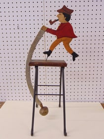 Vintage lumberjack balancing toy, height 23.5", original paint