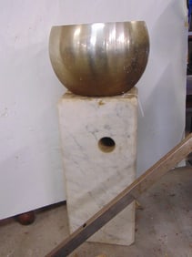 Mid Century Arc floor lamp, as found, not complete, you get the marble base, shade & pole.