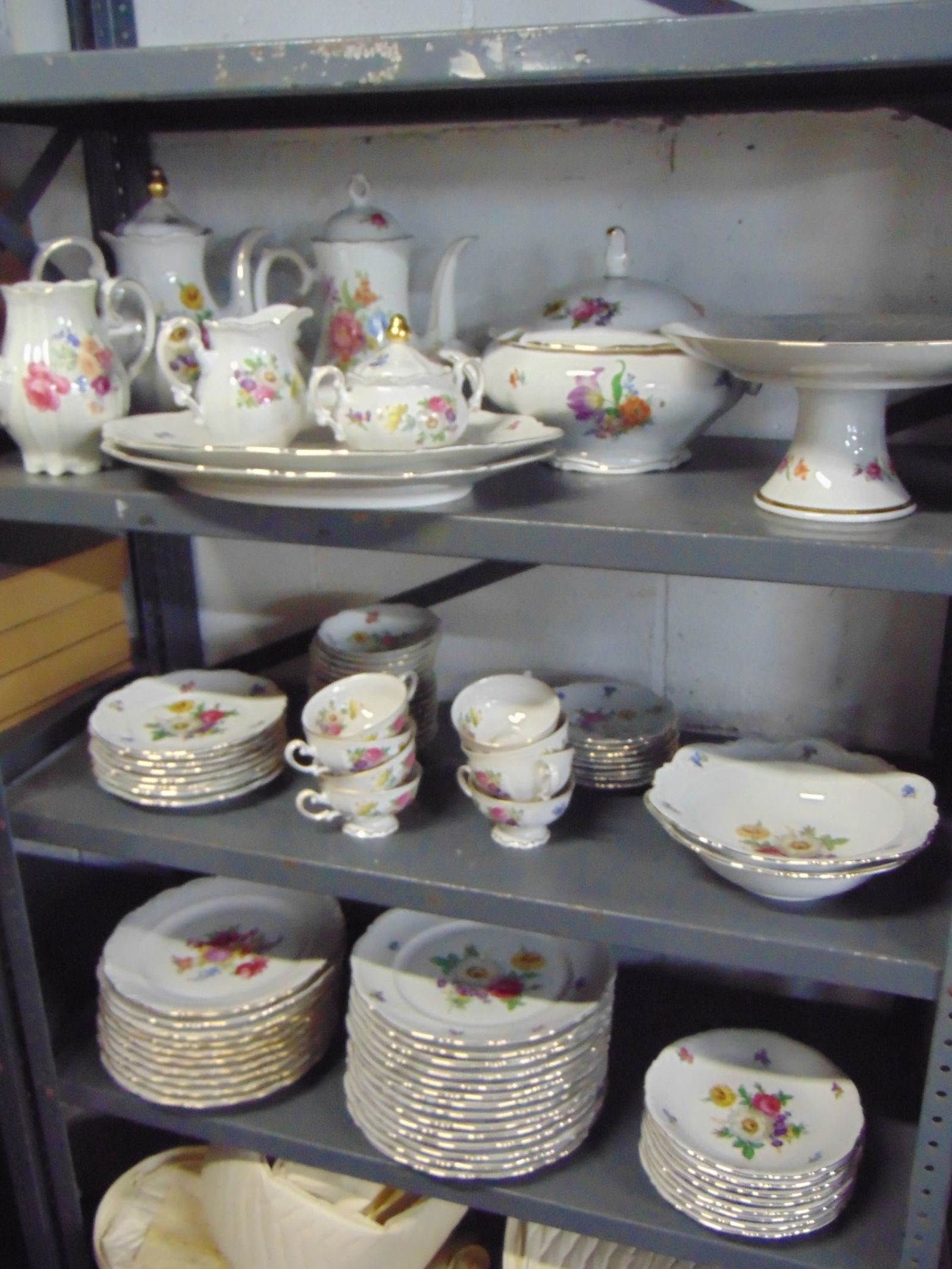 Large set Mittereich "Meissen Floral" Bavarian porcelain dinnerware, some by House of Goebel