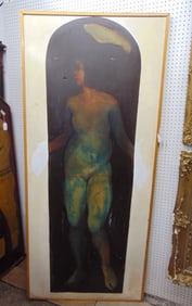 Painting, portrait, by Edie Vonnegut-Squibb, daughter of Kurt Vonnegut, painted in the mid 1970's, p