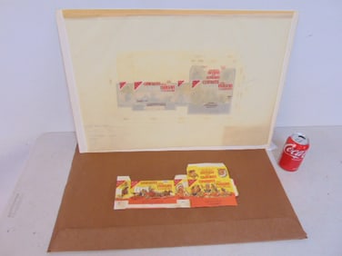 Original box design for Cowboys and Indian Cookies by Raymond Loewy for Nabisco Inc, with box sample