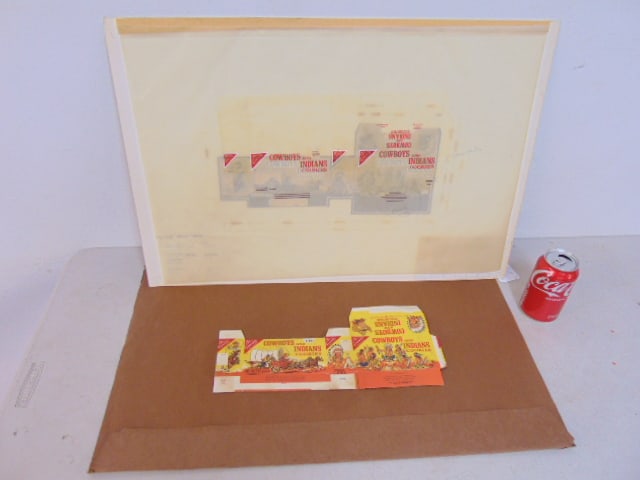 Original box design for Cowboys and Indian Cookies by Raymond Loewy for Nabisco Inc, with box sample: Original box design for Cowboys and Indian Cookies by Raymond Loewy for Nabisco Inc, with box sample