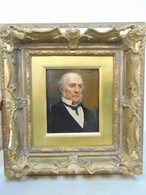 Painting, "portrait Prime Minister William Gladstone", signed Alois Priechenfried, oil on panel,